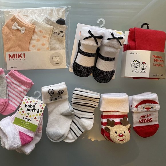 Baby Girl 0-3 3-6 Months Socks Bundles. - Picture 2 of 2